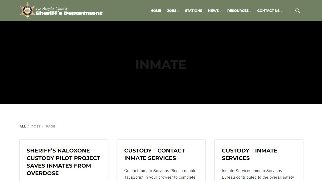 inmate - Los Angeles County Sheriff's Department